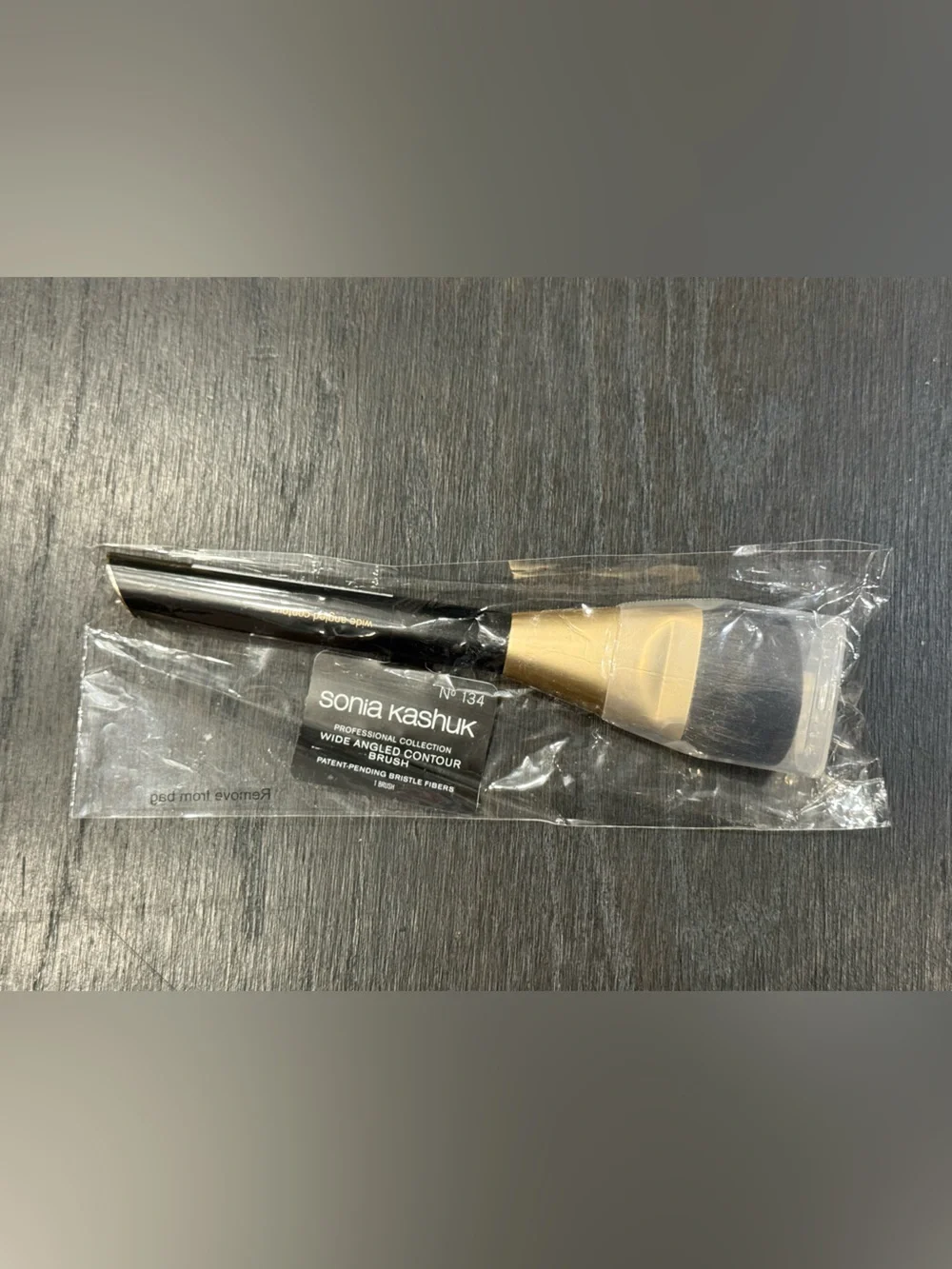 New Sonia Kashuk #134 Angled Contour Brush in Black and Gold